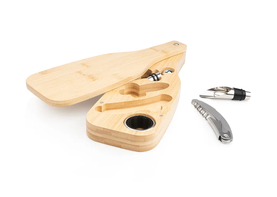 Set de vino Bottle Bambú 3